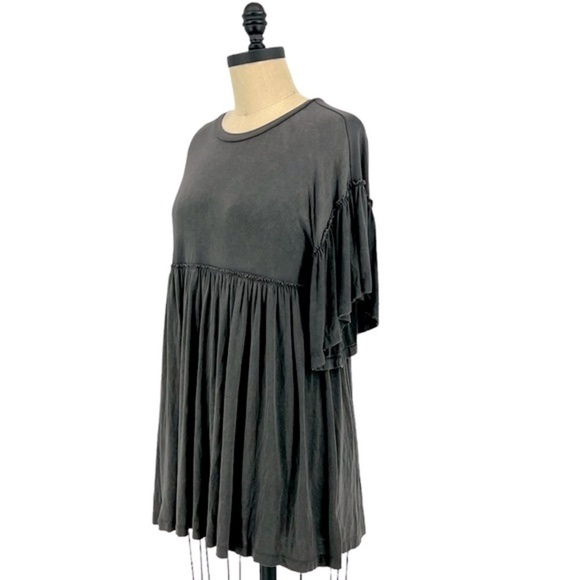 Urban Outfitters Ruffle Babydoll Frock Gray oversized Dress Size S - Picture 1 of 8